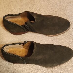 Jack Rogers Dark Green/olive Suede Ankle Booties